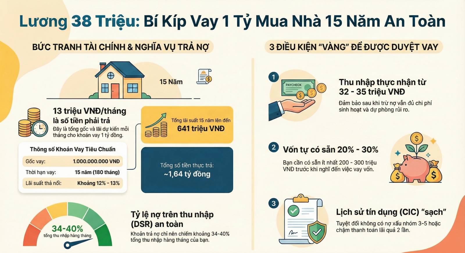 Lương 38 triệu/Tháng: Có Nên Vay 1 tỷ Mua Nhà 15 Năm Không?