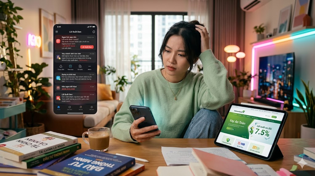 Tránh vay tín dụng đen, app lạ. Chỉ nên vay ngân hàng hoặc tổ chức được cấp phép.