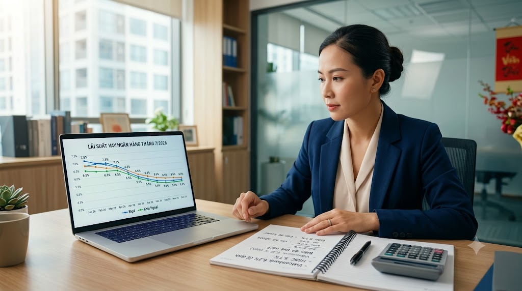 Tổng hợp lãi suất vay ngân hàng mới nhất tháng 7/2026