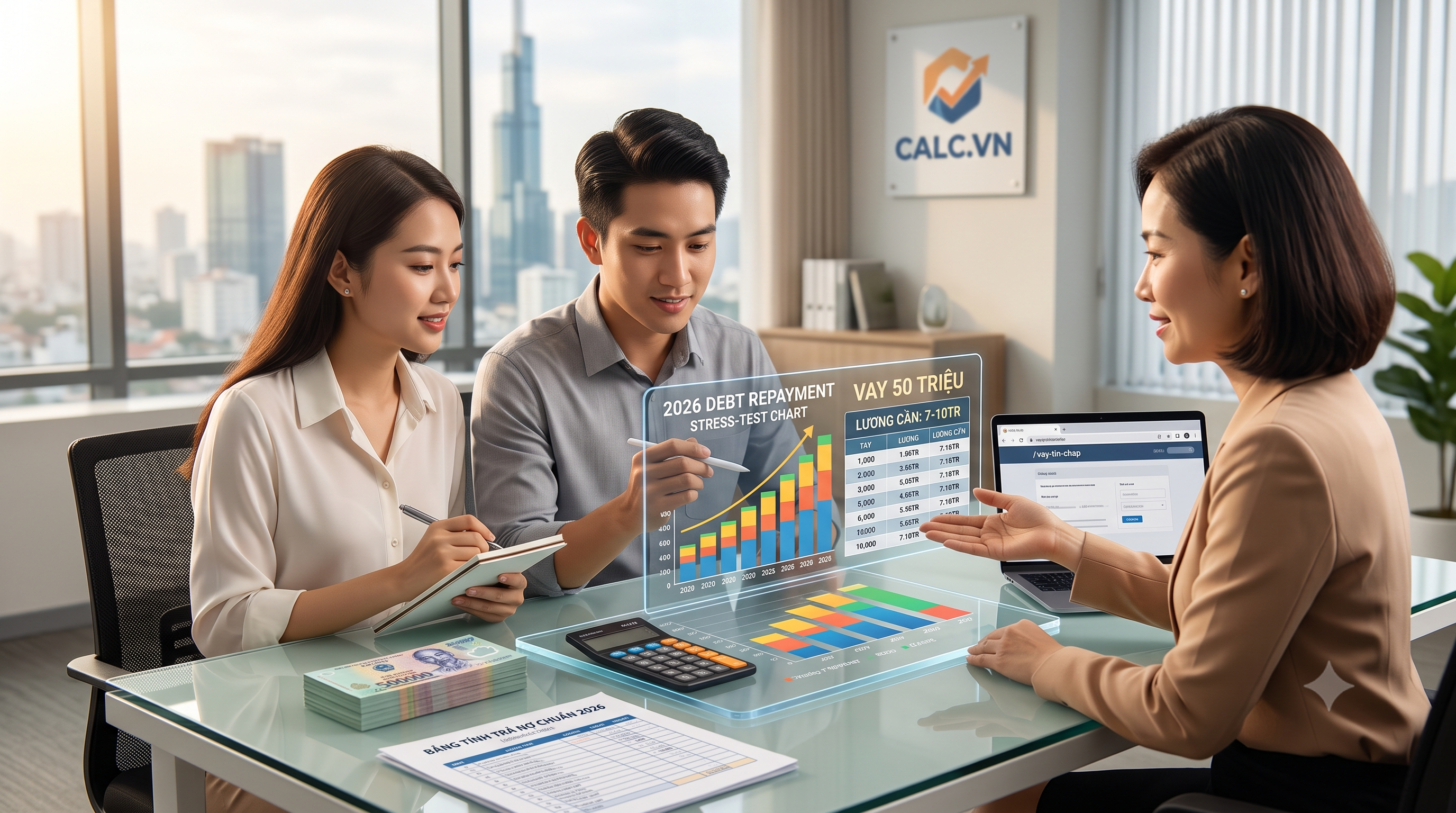 Vay 50 Triệu Cần Lương Bao Nhiêu? Bảng Tính Dòng Tiền Trả Nợ Chuẩn 2026